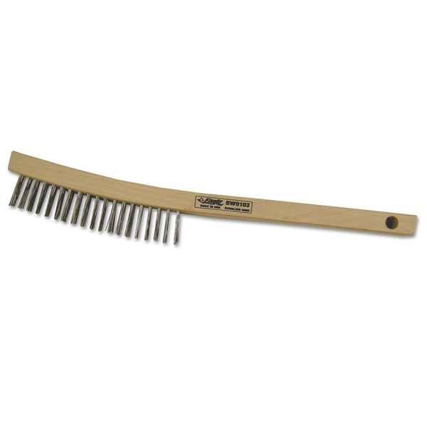 Eagle Brush BW-9103 Hand Scratch Brushes, 3 x 19 Rows, Stainless Steel Wire, Curved Wood Handle