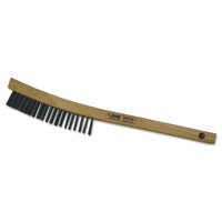 Eagle Brush BW-103 Hand Scratch Brushes, 3 x 19 Rows, Carbon Steel Wire, Curved Wood Handle